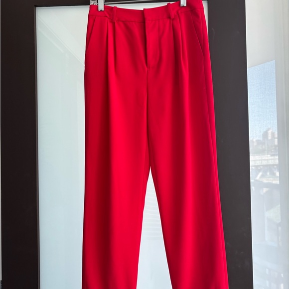 Vibrant Red Tailored Pants - Picture 2 of 2